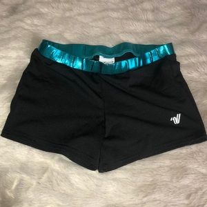 Varsity Black and Blue spandex; size small